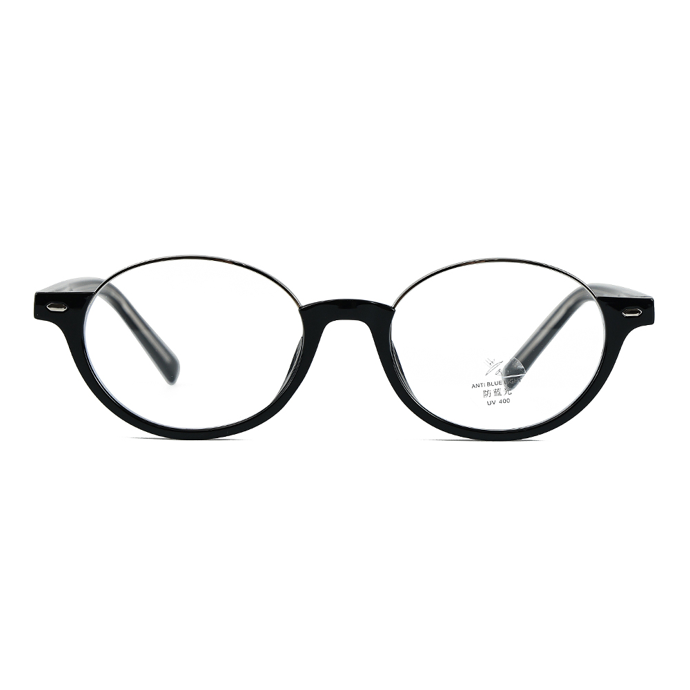 Gafas ultraligeras retro TR90 de media montura con luz antiazul