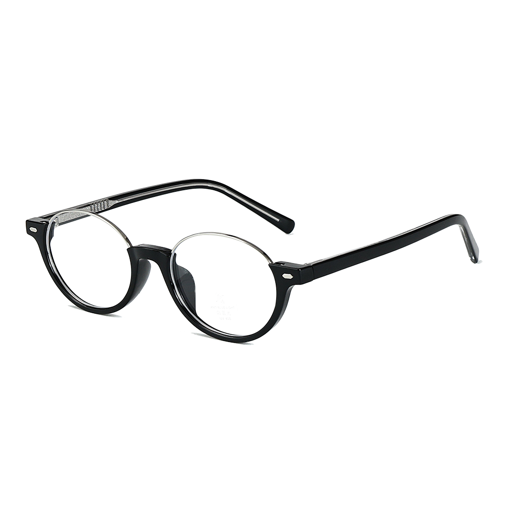 Gafas ultraligeras retro TR90 de media montura con luz antiazul