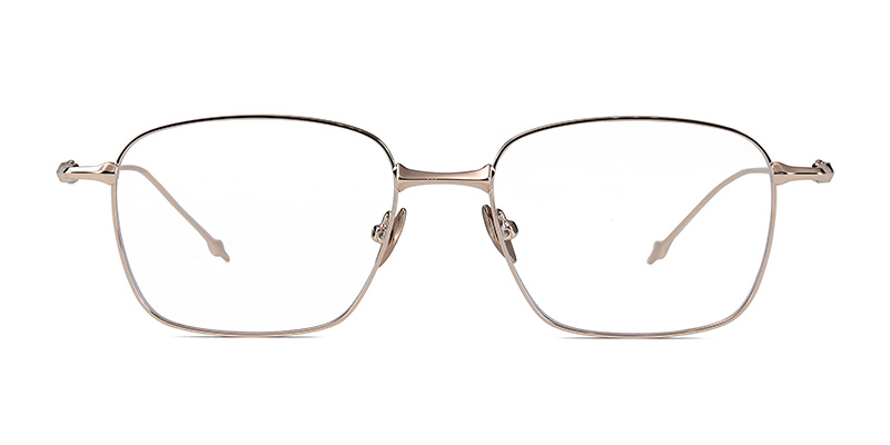 Gafas pequeñas cuadradas con marco de metal y lente transparente y luz azul