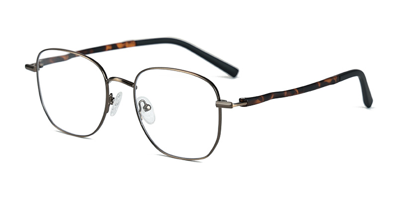 Montura de gafas de luz azul con montura cuadrada de metal