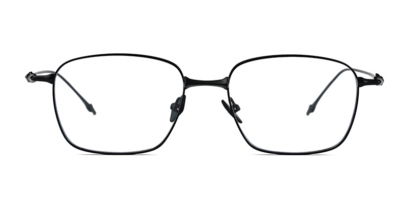 Gafas pequeñas cuadradas con marco de metal y lente transparente y luz azul