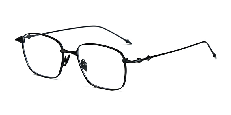 Gafas pequeñas cuadradas con marco de metal y lente transparente y luz azul