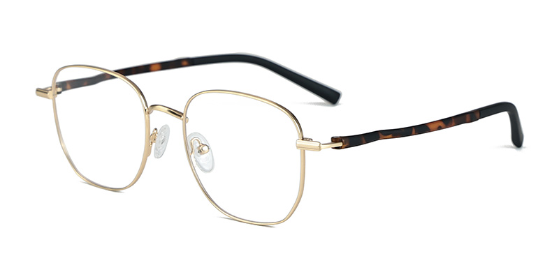 Montura de gafas de luz azul con montura cuadrada de metal