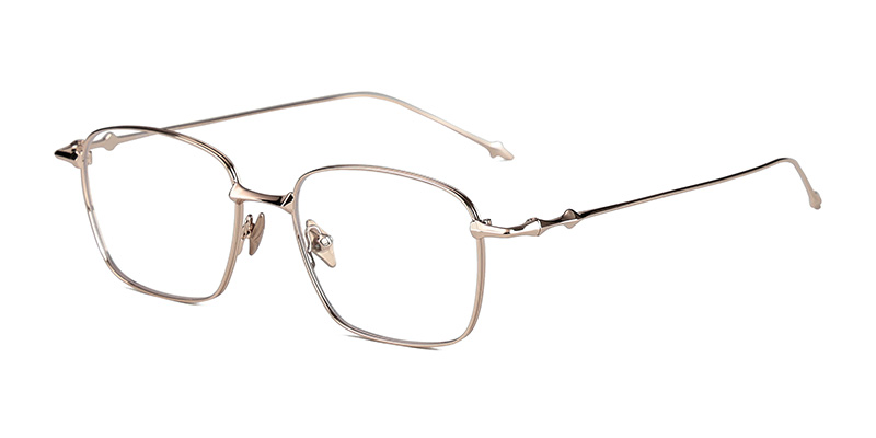 Gafas pequeñas cuadradas con marco de metal y lente transparente y luz azul