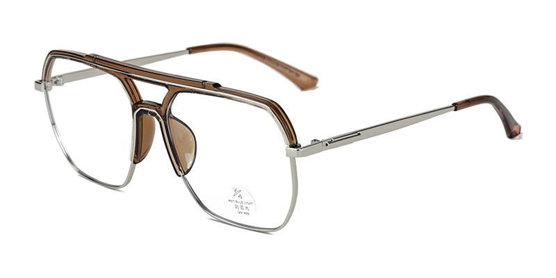 Gafas de protección contra luz azul con montura metálica estilo piloto INS