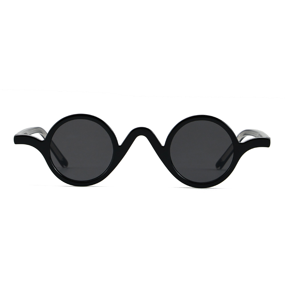 Gafas de sol redondas pequeñas Vintage Steampunk UV400 TR90 para hombre