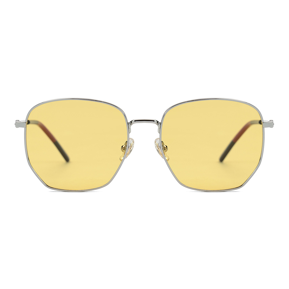 Gafas de sol polarizadas fotocromáticas con montura fina y cuadrada de metal