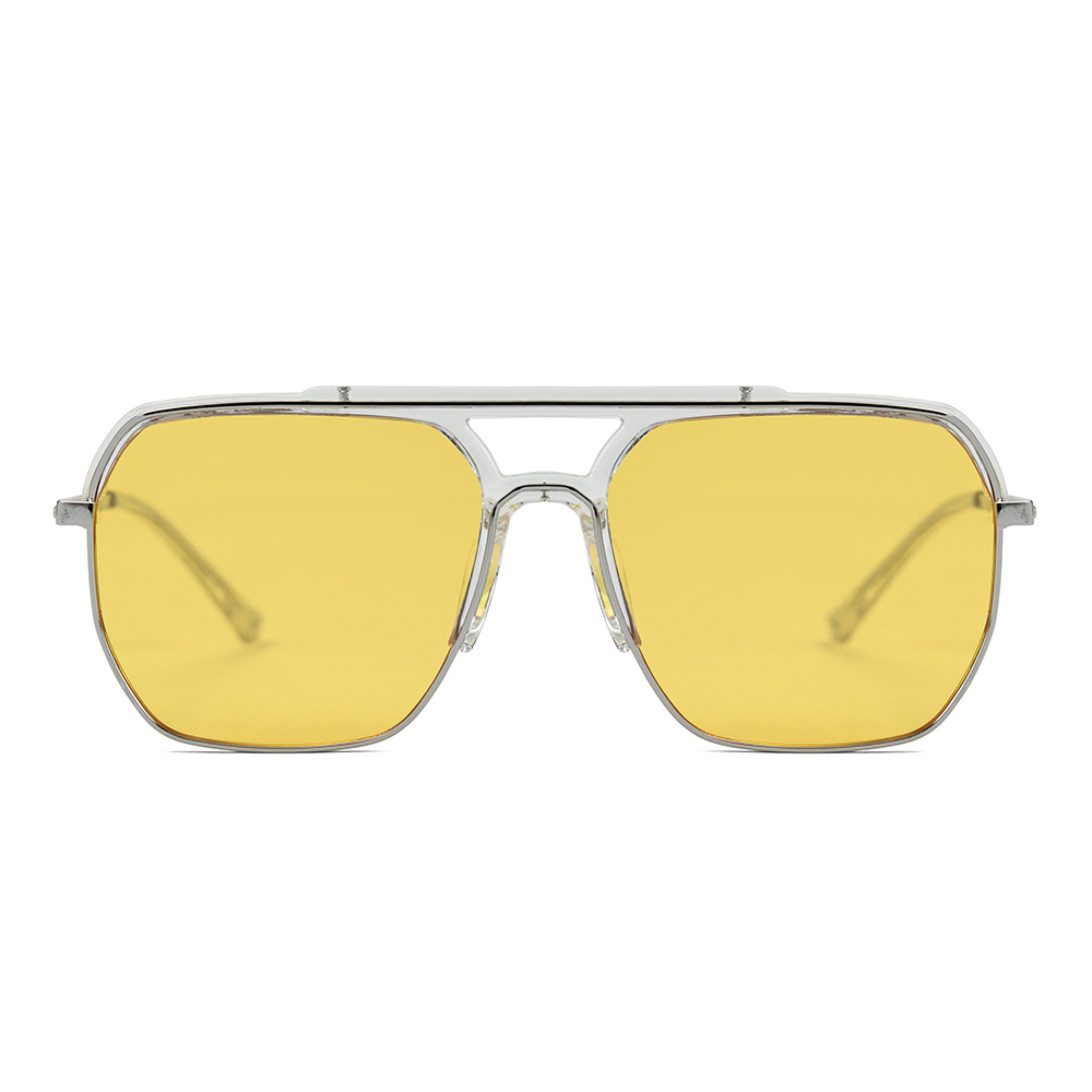 Gafas de sol polarizadas piloto con montura grande de metal TR90