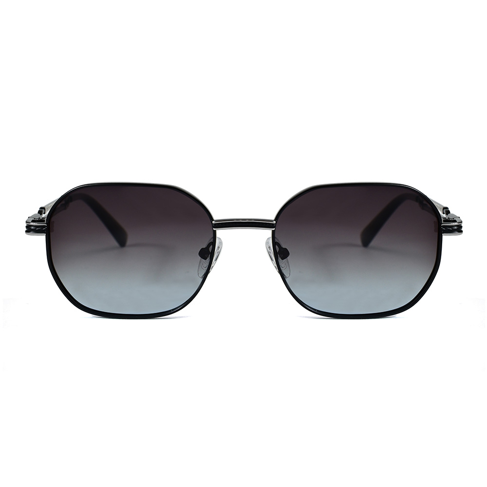 Gafas de sol polarizadas con patillas huecas en espiral cuadradas de metal