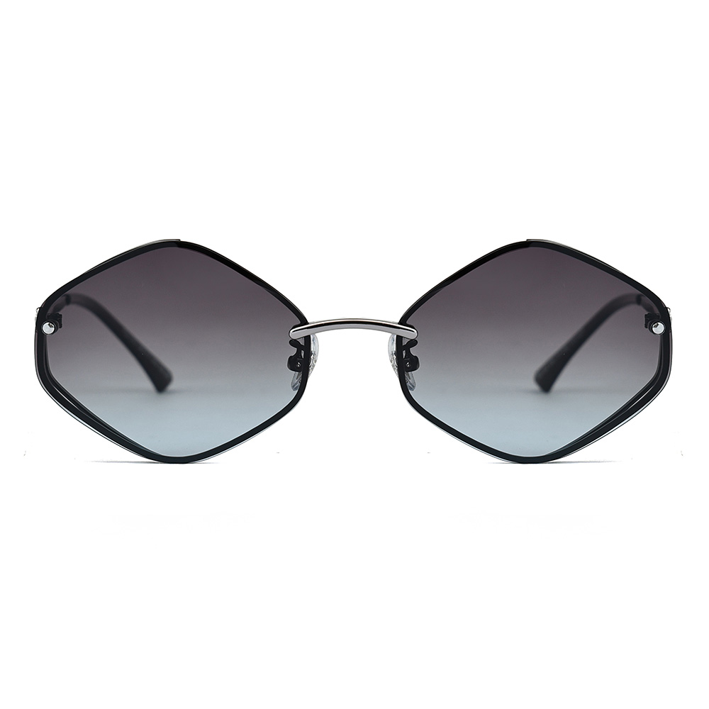 Gafas de sol polarizadas de metal con montura poligonal de moda