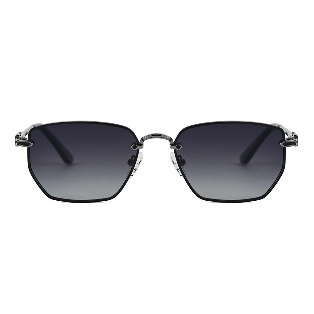 Gafas de sol polarizadas UV400 con montura cuadrada de metal