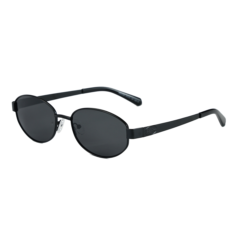 Gafas de sol de moda con sombra ovalada de metal estilo INS