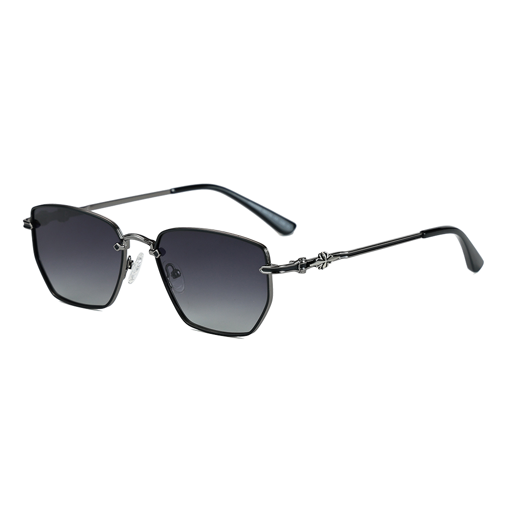 Gafas de sol polarizadas UV400 con montura cuadrada de metal