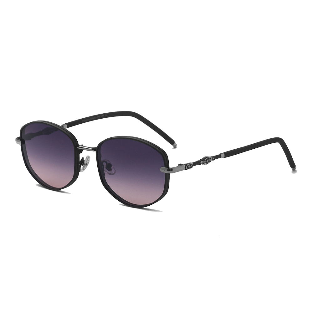 Gafas de sol polarizadas de moda con montura poligonal de metal unisex