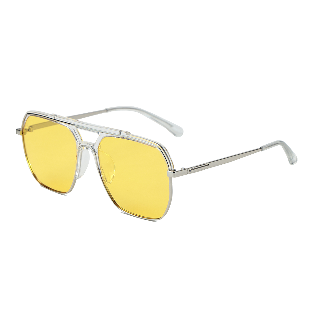 Gafas de sol polarizadas piloto con montura grande de metal TR90