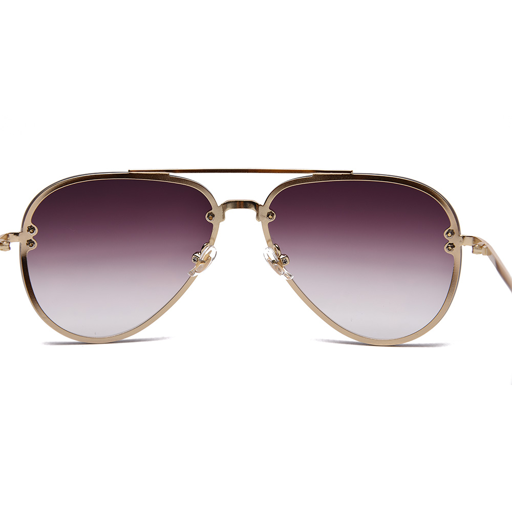 Gafas de sol polarizadas estilo piloto de metal sin montura clásicas