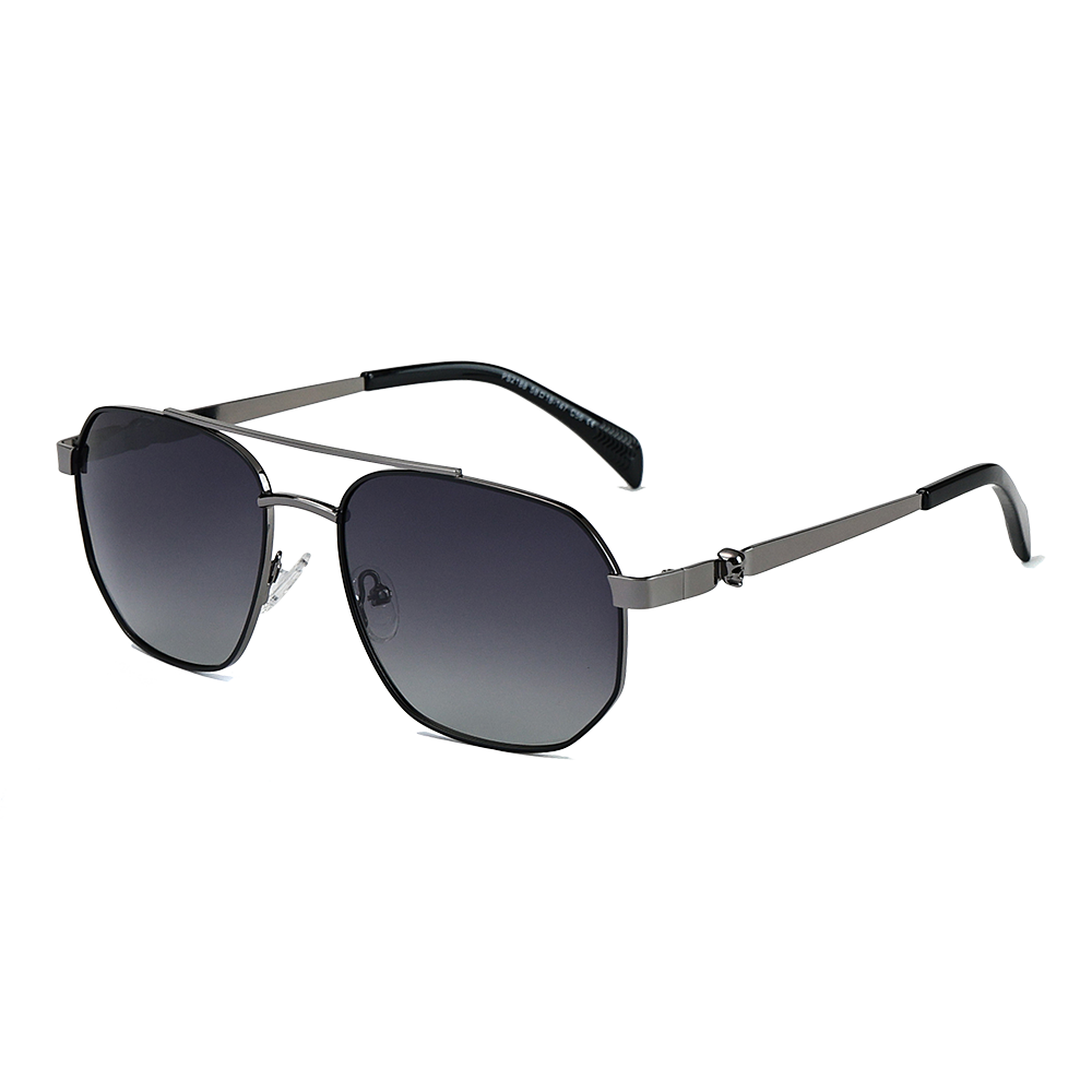 Gafas de sol polarizadas cuadradas con patillas decorativas de calavera