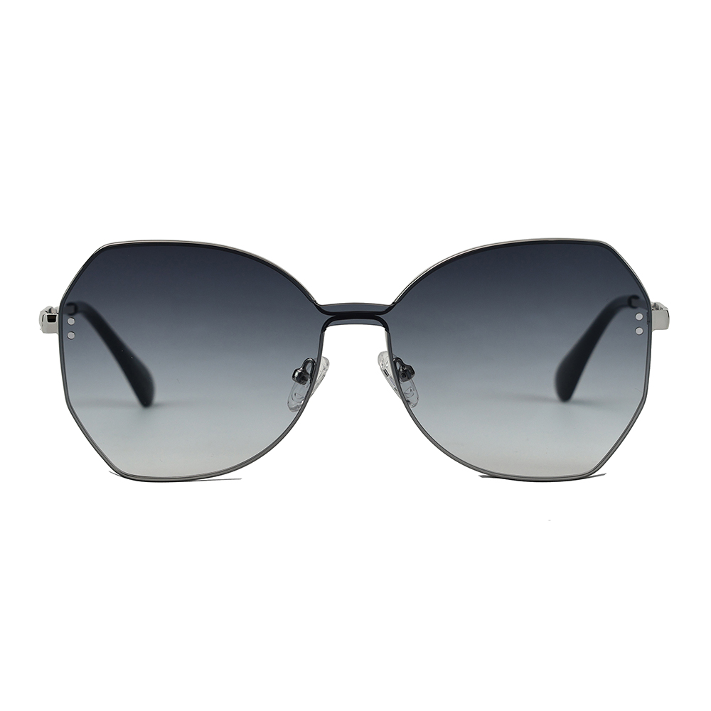 Gafas de sol de nailon compuesto con lentes de una pieza y polígono metálico
