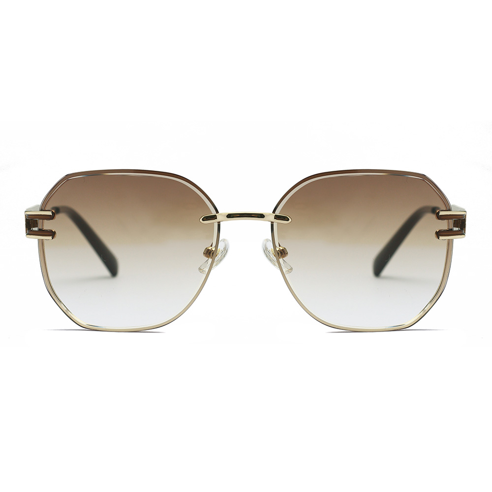 Gafas de sol sin marco con degradado cuadrado unisex