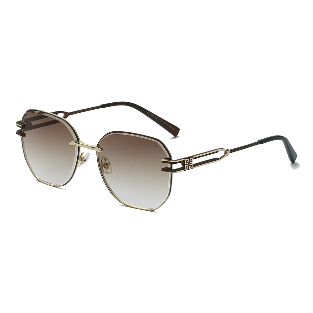 Gafas de sol sin marco con degradado cuadrado unisex