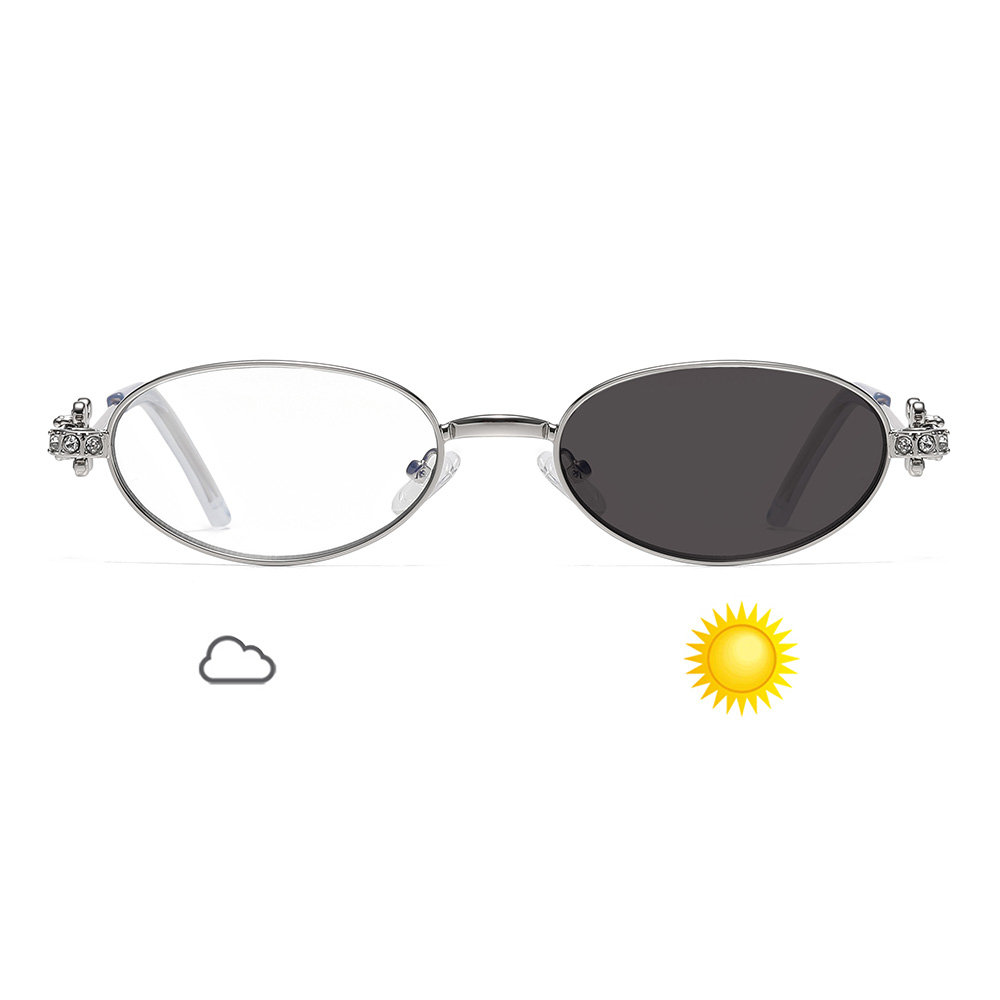 Elegantes gafas de sol fotocromáticas con diamantes de imitación