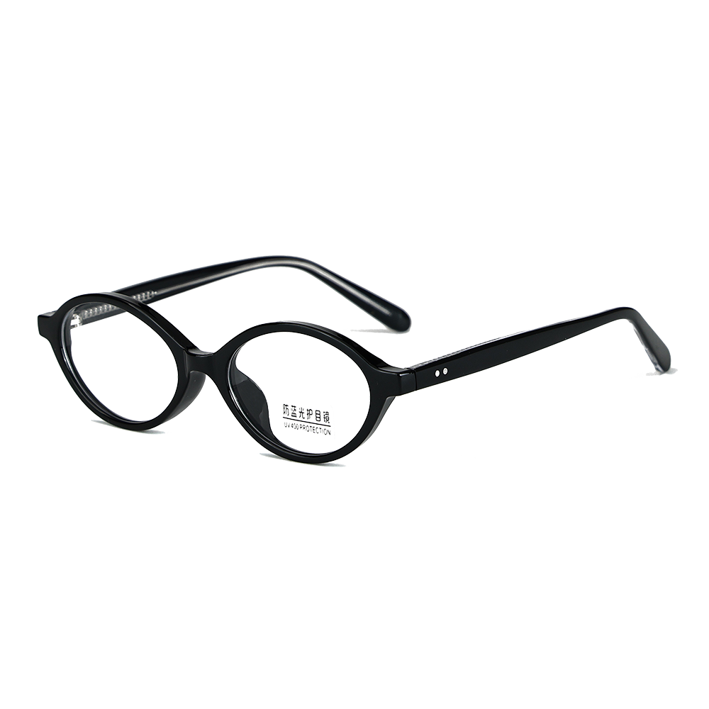 Gafas antiluz azul con patillas de acetato y montura ovalada pequeña